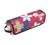 Herramientas para el cabello, bolsa de viaje y resistente al calor, herramientas de calefacción, bolsa de viaje organizadora de rizador, secador de pelo plano, flores rojas japonesas