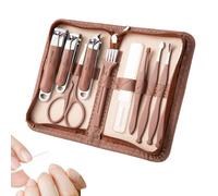 Herramientas para el cuidado de las uñas, kit de manicura para mujeres, juego de tijeras de uñas 10 veces | Herramientas de pedicura para pies, manicura y pedicura para mujeres de viaje al aire libre