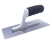 herramientas para hormigón, Herramienta con mango de 9" x 4" for acabado cemento, acero inoxidable chapado en oro o plata, aleación ligera, montaje goma suave(Silver,B)