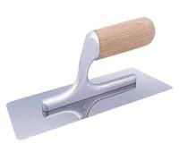 herramientas para hormigón, Herramienta con mango de 9" x 4" for acabado cemento, acero inoxidable chapado en oro o plata, aleación ligera, montaje goma suave(Wood,B)