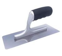 herramientas para hormigón, Herramienta con mango de 9" x 4" for acabado cemento, acero inoxidable chapado en oro o plata, aleación ligera, montaje goma suave(Silver,A)