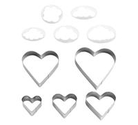 Herramientas Para Hornear De 10 Piezas, Cortadores De Galletas, Cortadores De Galletas En Forma De Corazón, Juego De Cortadores De Galletas, Cortadores De Galletas De Acero Inoxidable