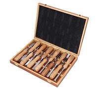 Herramientas para Manualidades en Madera: Juego de 12 Piezas para Tallar Madera con Hoja CRV y de Madera