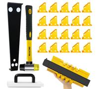 Herramientas para pisos laminados, kit de instalación de pisos, herramientas profesionales para vinilo: bloque golpeteo con mango, medidor contorno 10 ", barra tracción, espaciado