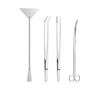 Herramientas para Plantas de Acuario - Pinzas Largas de Acero Inoxidable 4 en 1,Kit de Utensilios para Paisajismo de Pecera,para Limpieza y Decoración de Acuarios de Agua Dulce y Salada, Betta, Camaró