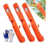 Herramientas Para Recoger Bayas, Recolector De Frutas, Cesta, Mango Para Manzanas, Recogedor Telescópico Ajustable De Arándanos, Cosecha De Cerezas, Mango, Red, Extensión(3PCS,Ordinary gloves)