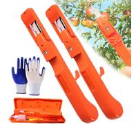 Herramientas Para Recoger Bayas, Recolector De Frutas, Cesta, Mango Para Manzanas, Recogedor Telescópico Ajustable De Arándanos, Cosecha De Cerezas, Mango, Red, Extensión(2PCS,Ordinary gloves)