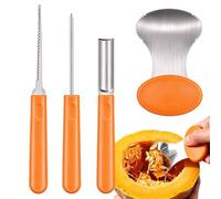 Herramientas para Tallar Calabazas Cortador de Acero Inoxidable Resistente | Kits para Tallar Calabazas de Halloween para Decoraciones Manualidades de Linterna Principiantes Fiesta Arte Naranja