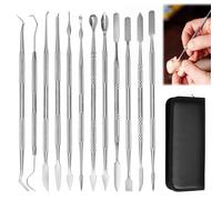 Herramientas para Tallar Cera, 12 Piezas Herramientas De Tallado De Acero Inoxidable, Herramientas para Esculpir Doble Punta Arcilla, Herramientas De Escultura De Cera para Esculpir,Tallado De Cerámic