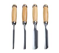 Herramientas Para Tallar Madera - Juego De Cinceles De Acero Al Cromo Vanadio De 4 Piezas De 24 Cm | Juego De Cuchillos De Trinchar Con Man | Gubia Semicircular De 6 A 24 Mm Para Carpintería Artesanal