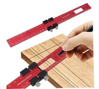 Herramientas para trabajar la madera, regla de metal de bolsillo tipo T, regla deslizante cuadrada de carpintero de aleación de aluminio en pulgadas y trazador de posicionamiento métrico para traba
