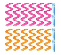 Herramientas portátiles para peinar el cabello, rizadores sin calor, 12/24 piezas, sin calor, ondulados con gancho, rodillos reutilizables para ondas largas, medianas, cortas, flexibles, 12 unidades