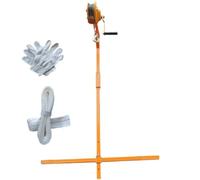 Herramientas Profesionales Para El Mantenimiento De Aire Acondicionado, Cabrestante Manual Autoblocante + Soporte, Herramientas De Elevación Para Unidades Exteriores,300Kg Shelf+Self-Lock Winch 30M