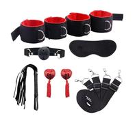 Herramientas Sexuales Para Bdsm,Bondage,Restricción,Juegos Fetichistas S&M Para Adultos,Juego De Vibradores,Esposas,Tobilleros,Juguetes Para Parejas,Juguetes Sexuales Para Mujeres,Rojo L 7 Piezas