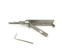 Herramientas TPM Go Dietrich para cerradura de puerta de doble ranura, decodificador Pro 2 en 1 y herramientas de ganzúa, plateado