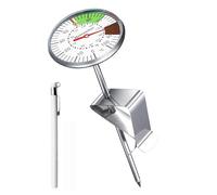 Herreicher Termómetro de Leche Barista con Clip - Sonda 127mm Acero Inoxidable 304, Precisión ±1°C, Esfera 45mm con Zona Verde 55-68°C para Espuma Perfecta