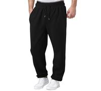 Herren Arbeits Jogginghose aus waermendem Stoff, mit Taschen, geradem Schnitt, Printmotiv, komfortable Passform, mit dezentem Aktivlook, Fuer Arbeit, Kueche und Alltag ALS saisonale Auswahl, Negro, XL