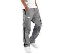 Herren Cargohose aus gewebtem Stoff, mit Kordelzug, Taschen, Cargo-Design, komfortable Passform, mit luftigem Basislook, Fuer Strand, Urlaub und Sommerfreizeit bei lockerem Saisonlook, gris, 3XL