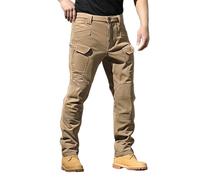 Herren Cargohose aus waermendem Stoff, mit Taschen, Cargo-Design, waermendem Tragegefuehl, komfortable Passform, mit flexiblem Stoffgefuehl, Fuer Outdoor, Reise und Freizeit, caqui, 3XL