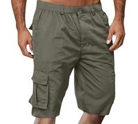 Herren Cargoshorts aus Cordstoff, mit elastischem Bund, Taschen, Cargo-Design, komfortable Passform, mit funktionalem Wochenendstil, Fuer Outdoor, Reise und Freizeit bei leichtem Formdetail, gris, 3XL
