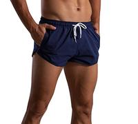 Herren Cargoshorts aus Polyesterstoff, mit elastischem Bund, Taschen, Cargo-Design, komfortable Passform, mit dezentem Bewegungsraum, Fuer Strand, Urlaub und Sommerfreizeit, azul marino, 3XL