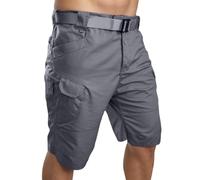 Herren Cargoshorts aus Stretchstoff, mit Taschen, Cargo-Design, geradem Schnitt, komfortable Passform, mit sportlichem Tragekomfort, Fuer Outdoor, Reise und Freizeit in saisonaler Garderobe, gris, 3XL
