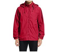 Herren Compatible with Motorradjacke Herren Mode Lässig Lose Solide Mit Wasserdichte Atmungsaktive Fliegeranzug Jacke Dünne Mantel Top Bluse Herren Winter Daunen (Red, XL)