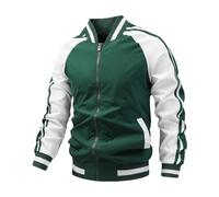 Herren Herren Herren Herbst und Winter Sport Casual Baseball Kragen Slim Fit Jacke Hemd Herren (Green, XXL)