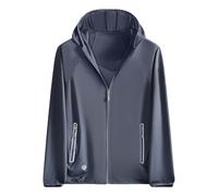 Herren Sneaker Lässige Kapuzenjacke für Herren mit Reißverschluss, leicht, atmungsaktiv, für den Außenbereich, Frühling/Sommer, Pullover, bequeme, lockere Passform, Streetwear Gehrock (Dark Gray, XXL)