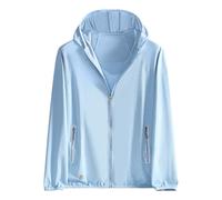 Herren Sneaker Lässige Kapuzenjacke für Herren mit Reißverschluss, Leicht, atmungsaktiv, für den Außenbereich, Frühling/Sommer, Pullover, Bequeme, lockere Passform, Streetwear Gehrock (Blue, XXL)