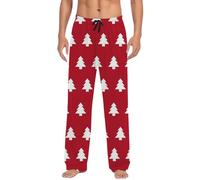 Herren Weihnachten Pyjamahose aus waermendem Stoff, mit Kordelzug, Taschen, Stretch-Komfort, mit strapazierfaehigem Alltagsnutzen, fuer Zuhause, Schlafen und entspannte Abende, Rojo De La Sandía, XXL