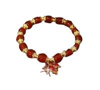 Herrenarmband Aus Brasilianischem Stoff 2024 Vergoldetes plattiertes Jade Glasarmband für Frauen Jade Perlenarmband Geschenke für Sie Ihn Oma Mutter Vater Buchstaben Armband compatible with Machen