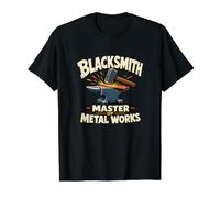 Herrero Maestro De Metal Works Forge Master Camiseta gráfica económica, Hombre, Negro, L