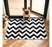 Herringbone Alfombra 60x90cm, Black White Geometric Alfombras for Bedroom