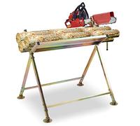 Herrselsam Caballete con soporte para motosierra, protector de cadena, varilla de medición, hasta 150 kg, 81 x 72 x 78,5 cm, soporte de sierra plegable, adecuado para aserraderos, talleres