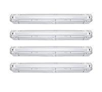 Herrselsam - Juego de 4 regleta LED (150 cm, 24 W, 2040 lm, 6500 K, luz de techo impermeable IP65, T8 tubo led para locales húmedos para taller, bodega de garaje, oficina, cocina