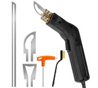 Hersance Cortador de poliestireno con 3 cuchillas de nicromo, 0-500 ℃ 300 W, cortador de alambre caliente, metal, adecuado para poliestireno, EPS, EPP, KT, EVA, PU, cuerda, tela, espuma, plástico