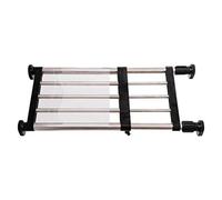 Hershii Estante extensible de metal ajustable para armario de almacenamiento, organizador de gabinete, divisor de bricolaje, estantes separadores para cocina, baño, negro, 15.7-23.6 pulgadas