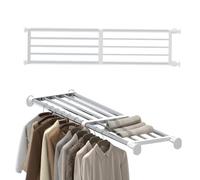 Hershii - Estante/repisa de tensión con Barras Extensibles de Metal para Almacenamiento Organizador/Separador Ajustable para Armario, Cocina, Cuarto de baño, Crema