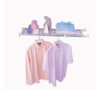 Hershii - Estante repisa de tensión con Barras Extensibles de Metal para Almacenamiento Organizador/Separador Ajustable para Armario, Cocina, Cuarto de baño, Crema, 50-80cm/19.68-31.49inches