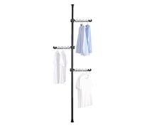 Hershii Perchero ajustable para ropa, barra de tensión de 3 niveles, colgador de ropa, perchero, árbol, bricolaje, piso a techo, esquina vertical, organizador de almacenamiento de ropa para interior,