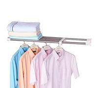 Hershii - Perchero extensible para armario (tensión, estante ajustable, soportes de almacenamiento, valets y percheros, organizador separadores de estanterías, sistemas de armario para cuarto de baño