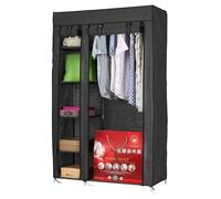 HERSIG - Armario de Tela para Ropa Resistente con Cremallera, Organizador de Gran Capacidad para Dormitorio y Trastero, Estructura Reforzada y Funda Transpirable Anti-Polvo, 110x45x175cm
