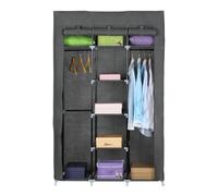 HERSIG - Armario de Tela para Ropa Resistente con Cremallera, Organizador de Gran Capacidad para Dormitorio y Trastero, Estructura Reforzada y Funda Transpirable Anti-Polvo, 110x50x175cm