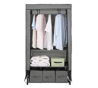 HERSIG - Armario de Tela para Ropa Resistente con Cremallera, Organizador de Gran Capacidad para Dormitorio y Trastero, Estructura Reforzada y Funda Transpirable Anti-Polvo, 88x50x160cm