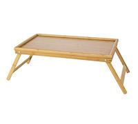 HERSIG - Bandejas para Servir Comida - Mesa para Cama - Bandeja de Bambu Plegable 60x30x21 CM - Bandeja Cama Resistente - Mesa Comer Sofa - Mesas Auxiliares Plegables - Bandejas Auxiliares