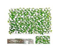 HERSIG - Celosia Extensible - Celosias para Terraza Exterior con Hojas Claras Decorativas (100x200cm) - Celosia Terraza - Decoracion Jardin Exterior - Celosias Decorativas Resistentes