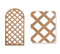 HERSIG - Celosias para Terraza Exterior - Celosia Madera Tipo Panel Color Marron Claro Oval (90x150cm) - Celosia Terraza - Decoracion Jardin Exterior - Celosias Decorativas Resistentes