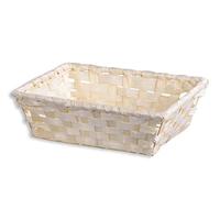 HERSIG - Cesta de Bambu | Cesta Decorativa Rectangular - Pack 24-20x14x6cm