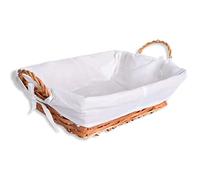 HERSIG - Cesta de Mimbre | Cesta Decorativa con Forro Rectangular con Asas Color Miel - 26x20x8cm - Pack 6